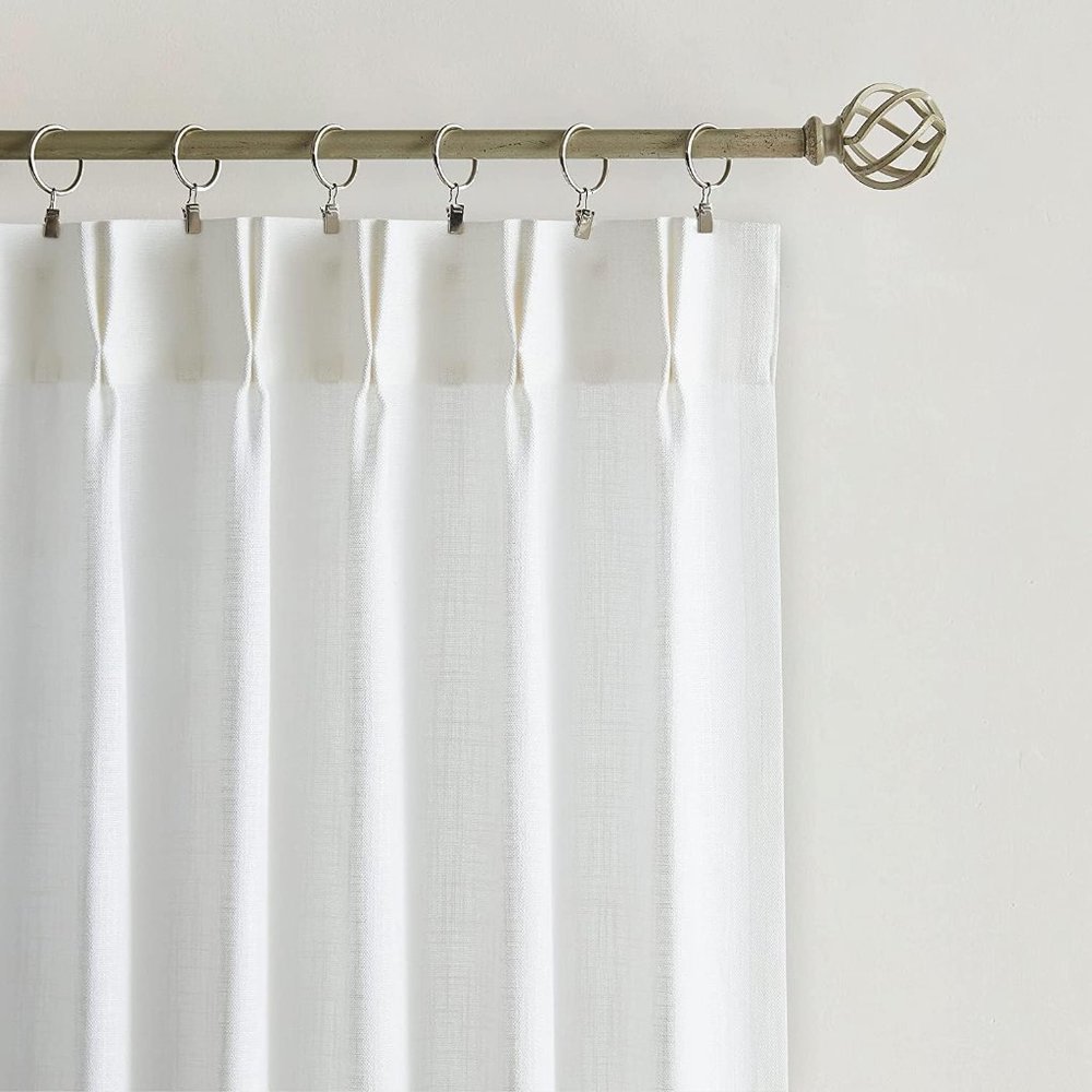 Pinch Pleated Linen Texture Curtains